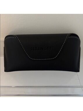 Serengeti Black Sunglasses Semi Hard Case magnetic closure